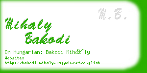 mihaly bakodi business card